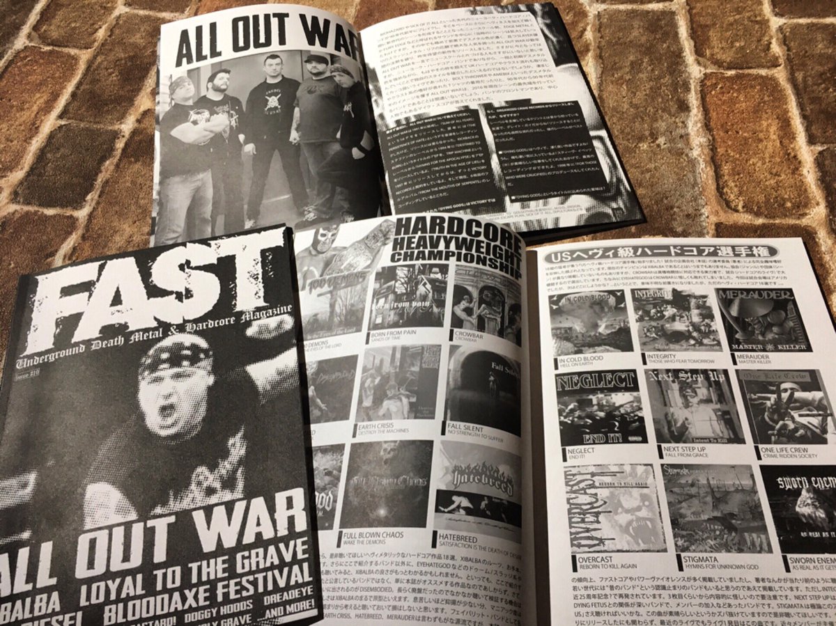 RETRIBUTION178's tweet photo. FAST ZINEの新刊が大好評📖読み応えたっぷりです❗️リトリ、NERDSにて取り扱い開始✔️#alloutwar #xibalba #loyaltothegrave #maddiesel
https://t.co/3cf5ojOX4H https://t.co/aKJJcu2Unr