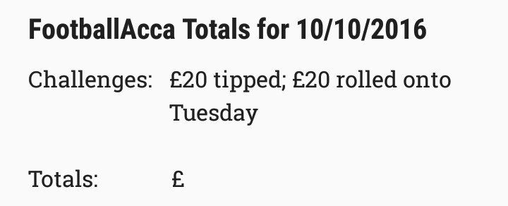 Veritatem_FA_'s tweet photo. Monday's footballacca totals https://t.co/Sz9PEyJ3vJ