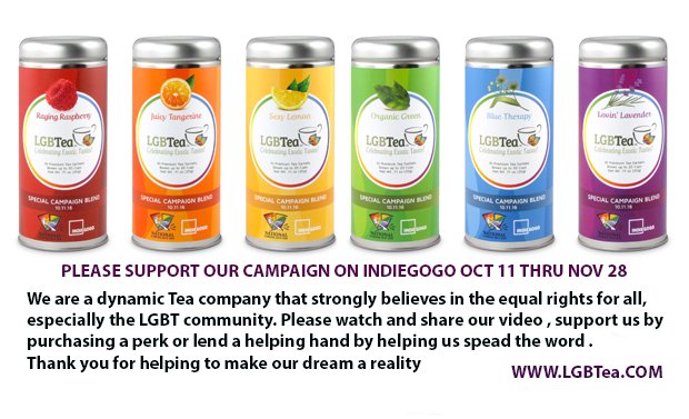 OfficialLGBTea's tweet photo. We've launched!!! Support our campaign Oct 11-Nov 28 my clicking https://t.co/0MkQnLgMO0 #LGBTea #LGBT #Tea #Teaaddict #teaenthusiast https://t.co/H8eOjYhf3k