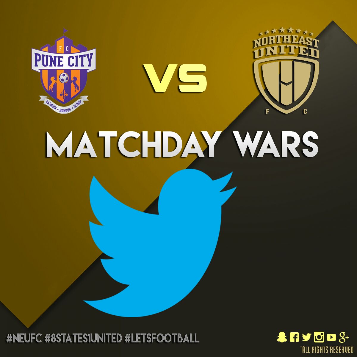 NEUtdFC's tweet photo. Let's show the #Punekars what we are made of ! Tweet us at @NEUtdFC with the #8States1United and help us win the war https://t.co/Kj1f7dTLif