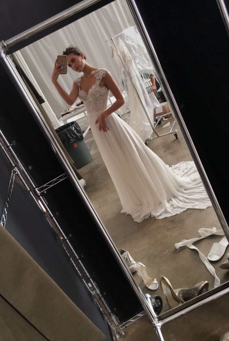 ftquinten's tweet photo. since i've been married to marcus and been pregnant both for 6 months here's a throwback to when i was picking a dress and wasn't big yet https://t.co/N78Spj1n6B