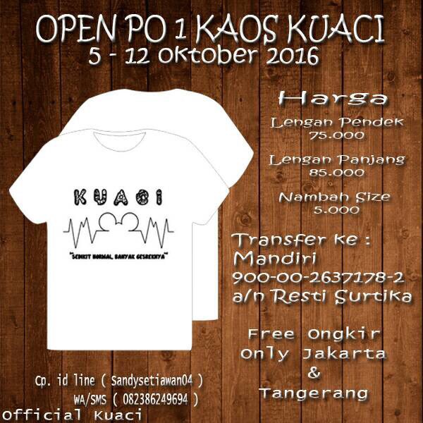 Hari ini trakhir penutupan PO kaos kuaci guys, ditunggu sampe jam 23.59 ya, jangan sampai kelewatan loh hehe 😂