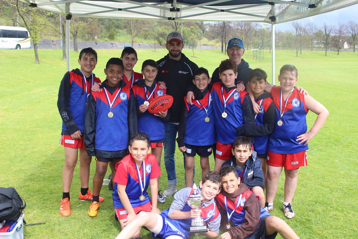 Great to have <a href="/GoldCoastSUNS/">Gold Coast Suns</a> player &amp; <a href="/auspost/">Australia Post</a> @AFLdiversity Ambassador @adamsaad__1 come and support our Multicultural Primary Schools Cup