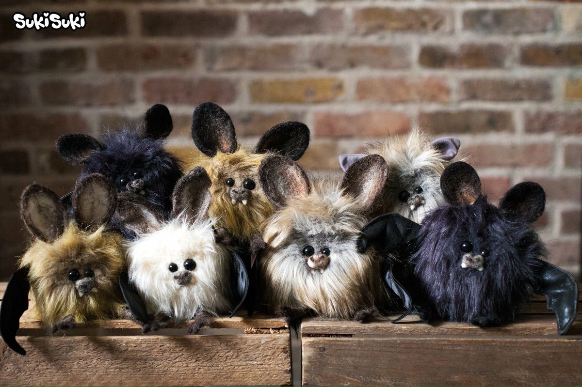 #Bats of different colours &amp;sizes. Little bats, big bats, round bats,fat bats &amp; super fluffy! #batplush #softsulpture #fiberart #halloween