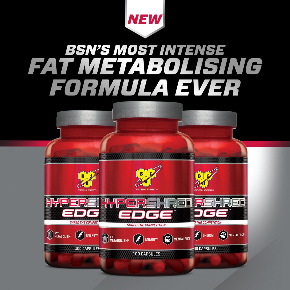 TeamBSN's tweet photo. Introducing HYPERSHRED EDGE; BSN's most intense fat burning formula ever. #RT if you are PUMPED to try it #ShredTheCompetition https://t.co/7zaeZOg6if