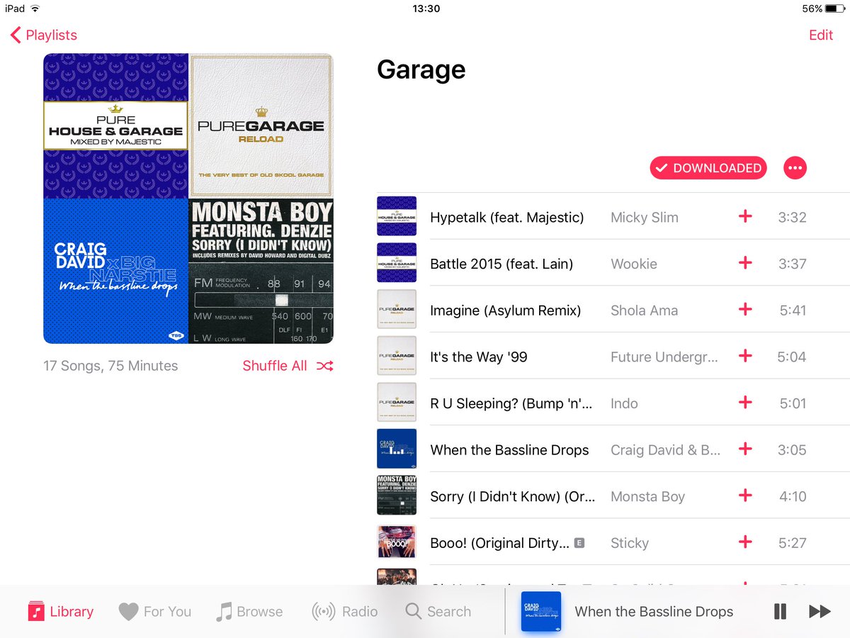 mollymoupink79's tweet photo. More cleaning today and my playlist is Garage currently now playing #Whenthebasslinedrops @CraigDavid !! https://t.co/pFPB7Keg0G