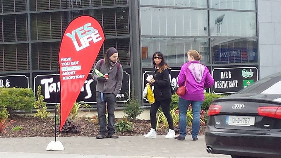 lifeinstitute's tweet photo. #YEStoLIFE  in Navan conversing with people on a one to one, answering questions and concerns, this is what will change hearts &amp; minds https://t.co/GyjhYsZFej