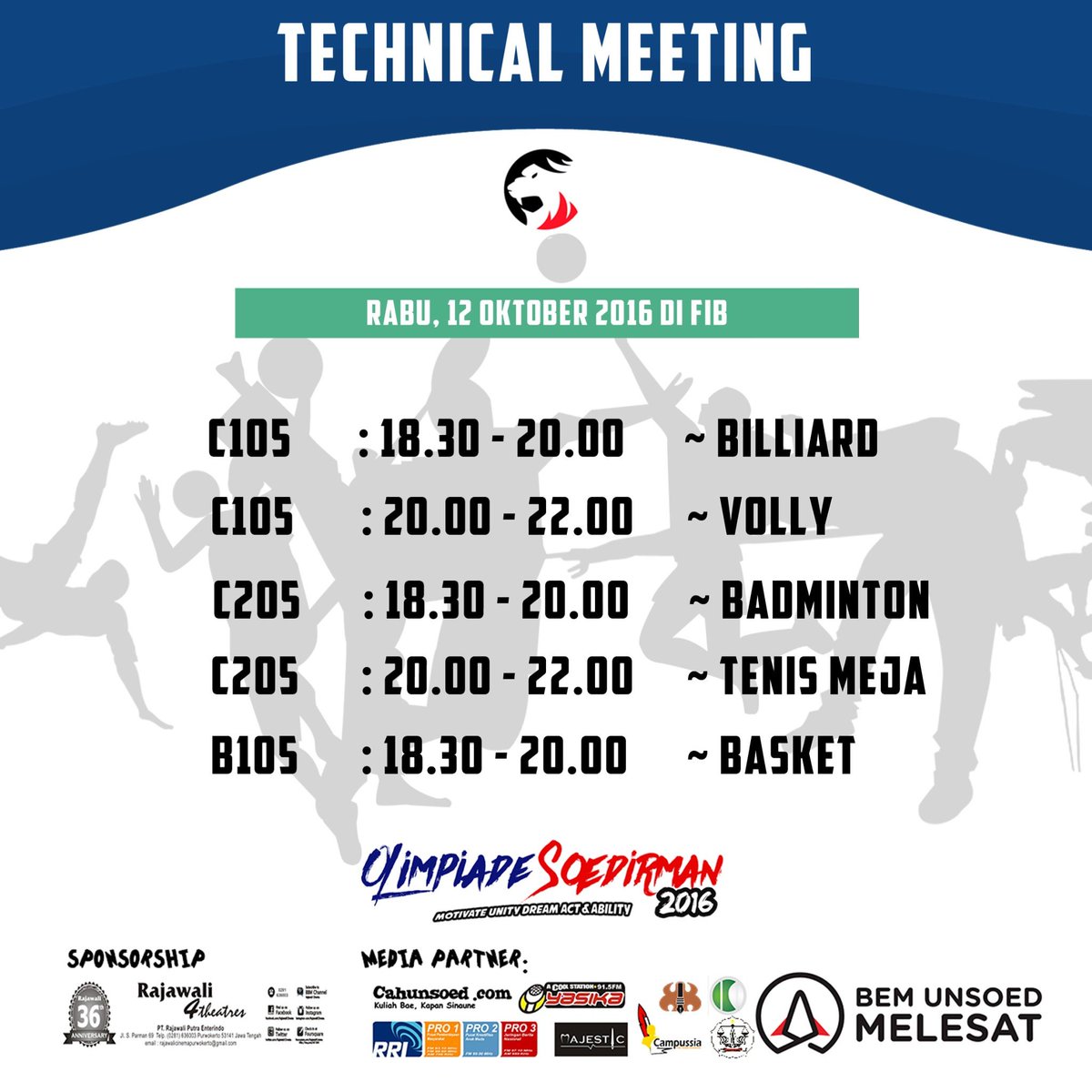 Diingatkan kembali ya untuk TM part 2. Datanglah tepat waktu.
#olimpiadesoedirman2016