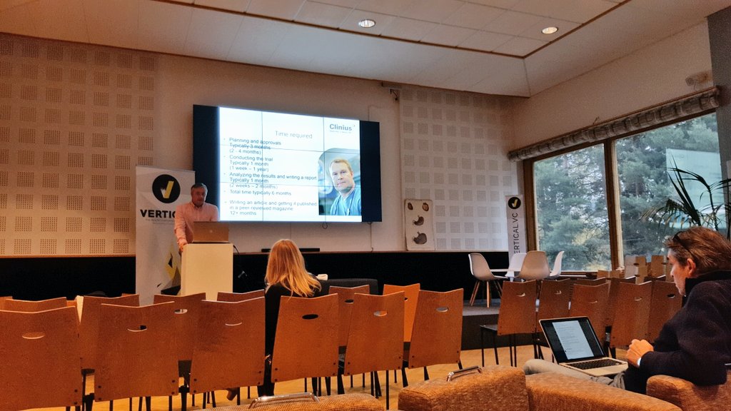 VerticalVC's tweet photo. How long does it take a #clinicaltrial ? Morning session with Miikka Maijala, CEO at #Clinius #health #medicaldevices #helyes #investigation https://t.co/SAkYEIJCeV
