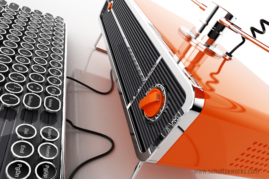 Terinspirasi dr komputer tahun 1950-an, desain keyboard dan mouse yg vintage banget. Menurut media komputer ini adlah yg terkeren tahun ini!