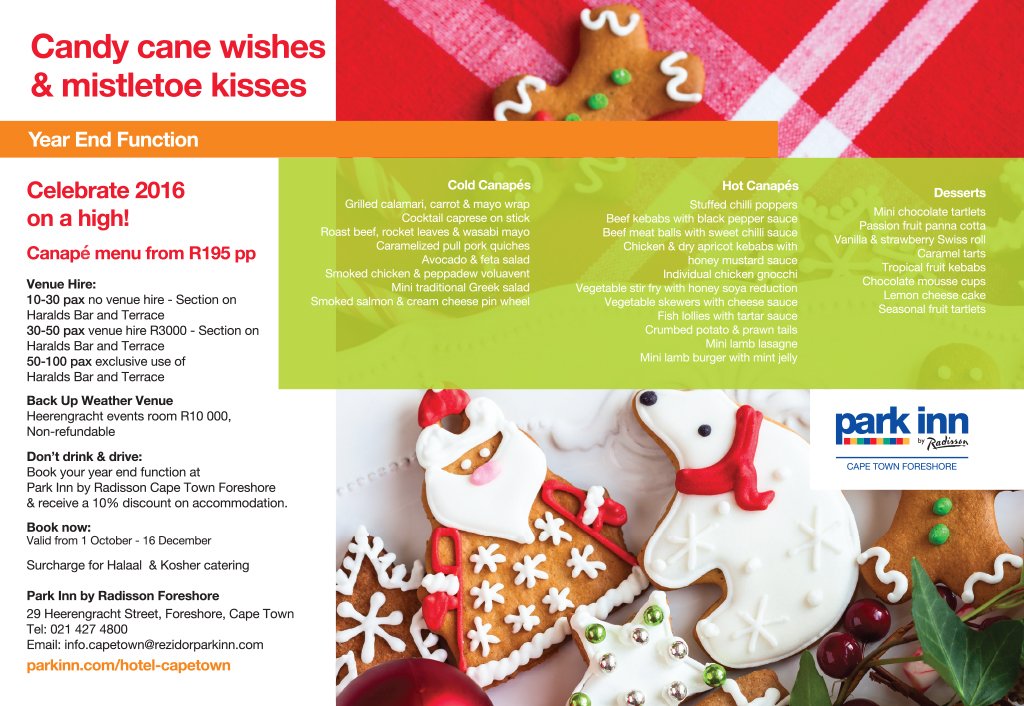 ParkInnCT's tweet photo. Book your year end function at the Park Inn by Radisson Cape Town Foreshore NOW. #haralds #yearend #cocktails https://t.co/3eLxPoCyrz