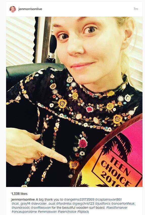 jmorristan's tweet image. What a day so glad both @colinodonoghue1 and @jenmorrisonlive liked their surfboards!!! #CaptainSwan #choicetvliplock2016