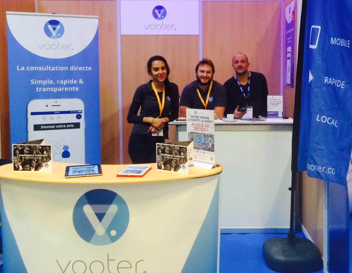 L'équipe <a href="/vooter_world/">Vooter.co</a> heureux d'être partenaire de l'#UMY <a href="/mairies78/">Universités des Mairies de l'Ouest Parisien</a> vous attend sur son super stand !