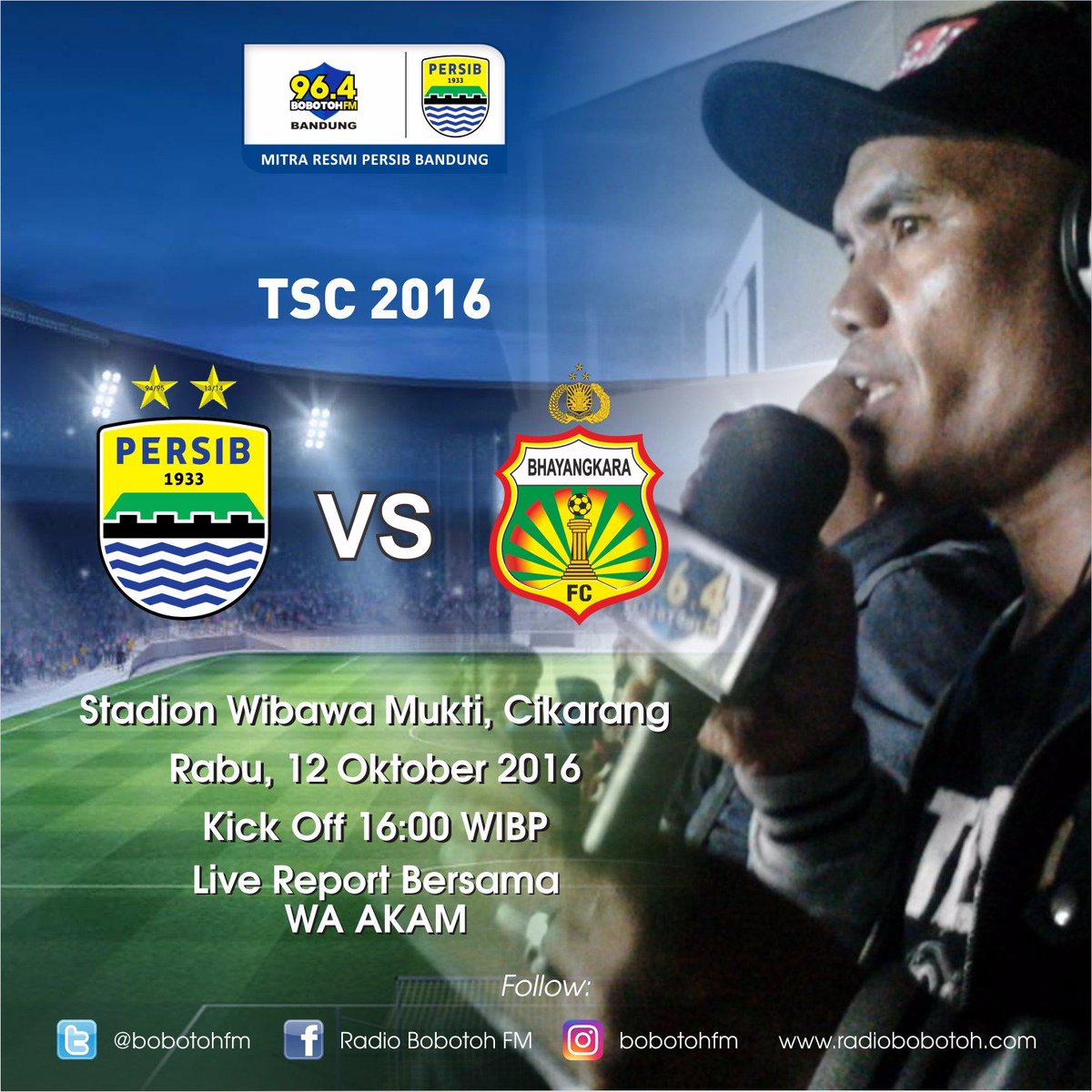 PersibRadio's tweet photo. Bahaiiyaaa !! Bakal ada @AsepAkam di 96.4bobotohfm &amp; https://t.co/CB6fLlWlgb #LiveReport #PersibDay #Nyetadion https://t.co/m979upsNLw