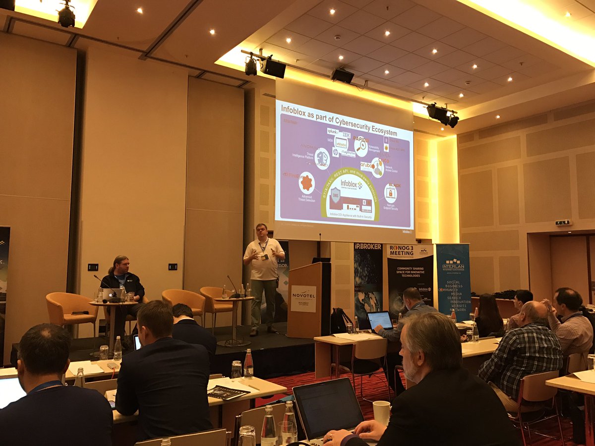 ChrootRO's tweet photo. @infoblox Talking about using DNS to spread malware at #ronog #infoblox #chroot https://t.co/51z70gPeNB