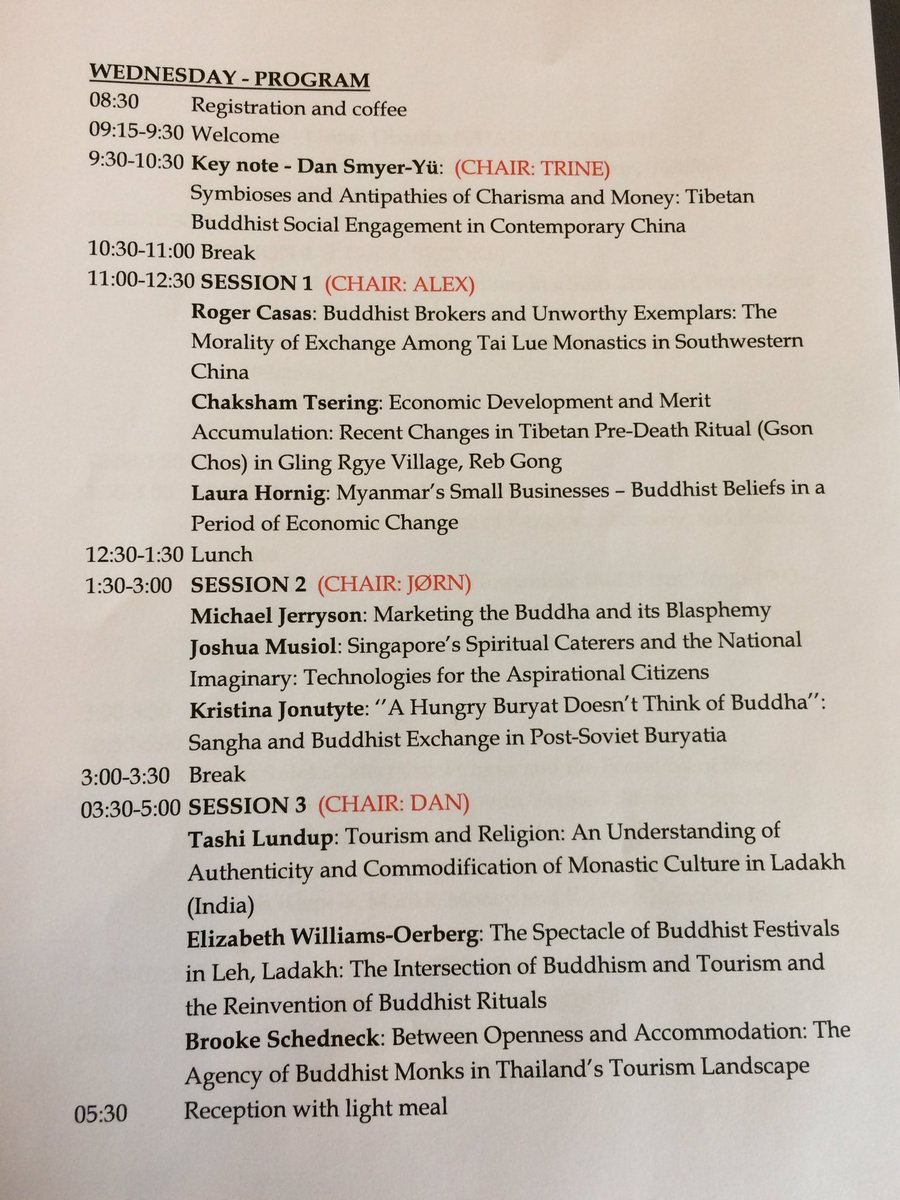 BroxTrine's tweet photo. @ccbs_studies The programme for today at BBB-conference in Copenhagen. #bbbcph2016 #ccbs #Buddhismandbusiness #ucph #bbb_studies https://t.co/iwMEYFzIXe