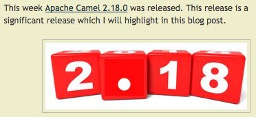 davsclaus's tweet image. Apache Camel 2.18.0 Released - What&apos;s included - davsclaus.com/2016/10/apache…