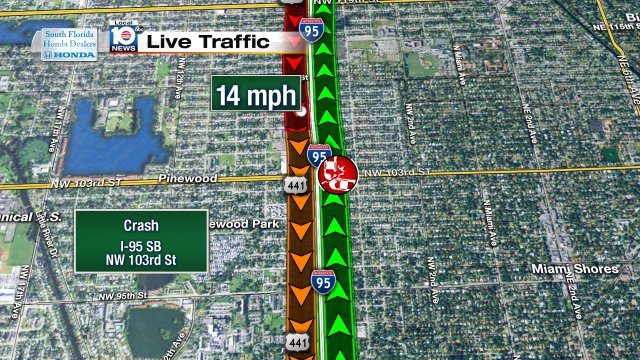 Crash on I-95 SB at NW 103rd St #traffic https://t.co/bQuZfQiQHV