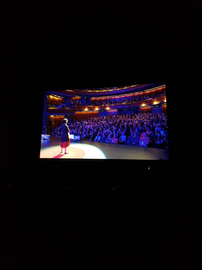 .<a href="/GingerGorman/">@gingergorman</a> speaking to a packed <a href="/TEDxCanberra/">TEDxCanberra</a> audience on social justice and overcoming online trolls #allin