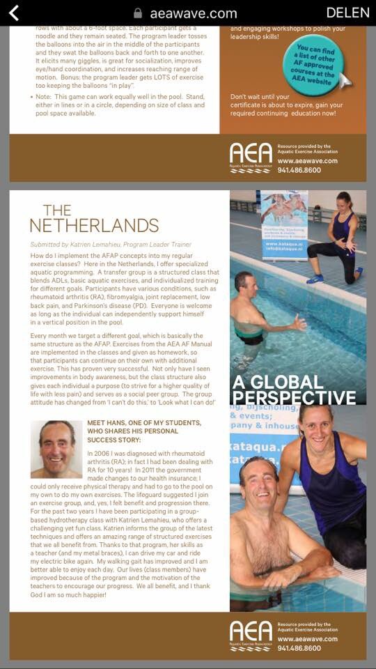 Vandaag is het #WereldReumaDag! Lees wat Hans vertelt over zijn beweging in het water... #arthritis #programleader #aea