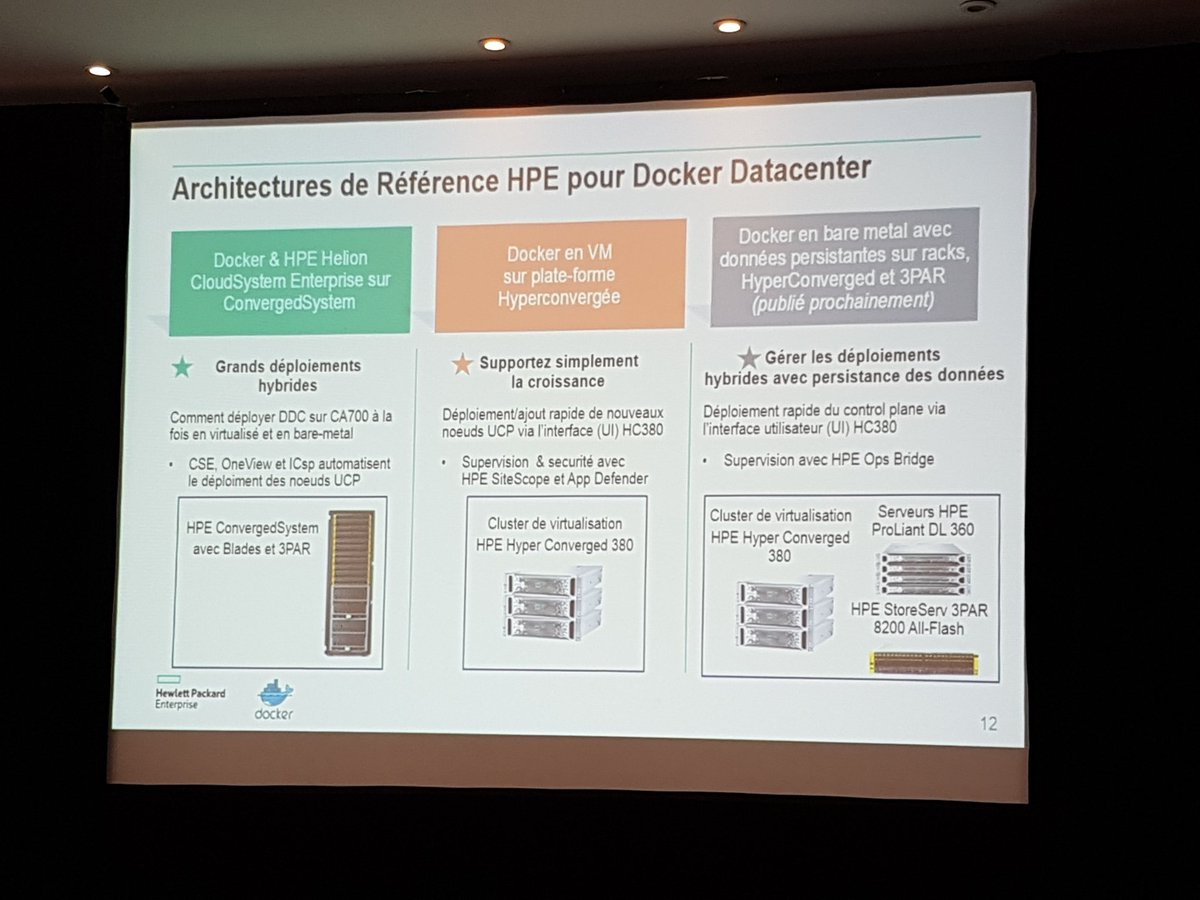Fontaine_Ch's tweet photo. fondamental : les architectures de reference @HPE +@docker #3PAR #Hyperconverged 380 @HPE_Servers @HPE_ConvergedDI #DockerEvent #Paris https://t.co/B38G7B31C6