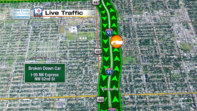Broken Down car on I-95 NB Express at NW 62nd St #traffic https://t.co/OeIRpFhOnC