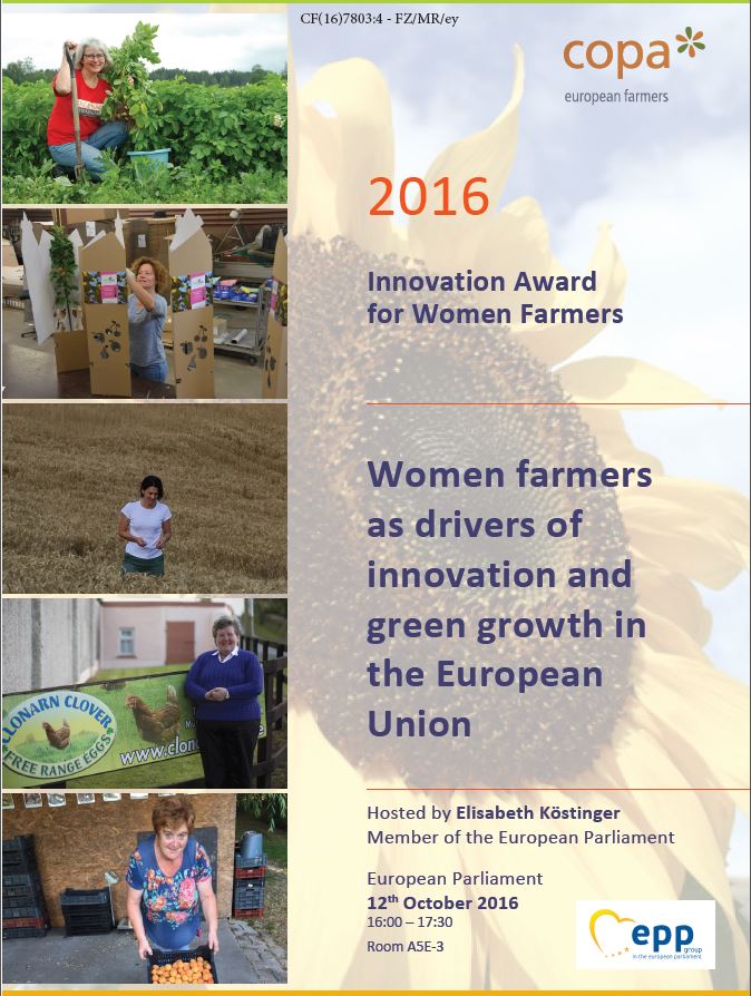 Everything ready for today's Innovation Award for Women Farmers 2016 at 16h, hosted by MEP <a href="/ElliKoestinger/">Elisabeth Köstinger</a>! Join us &amp; support women farmers!