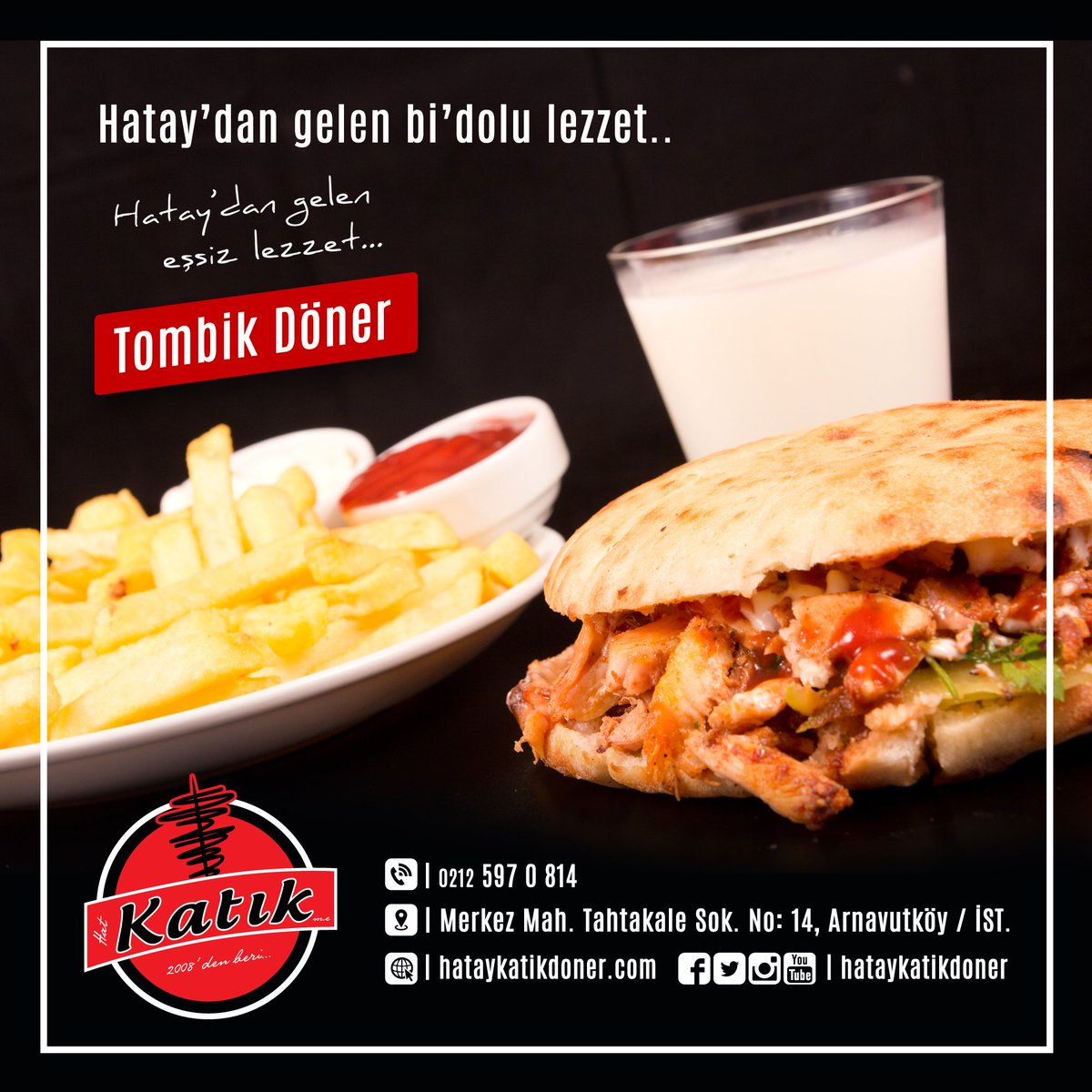 Hatay'ın eşsiz lezzetleri burada! Bi'dolu lezzet Tombik Döner..

#hatkatikdoner #tombikdoner #tombik