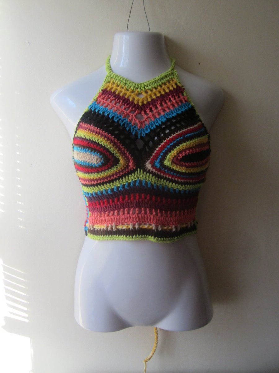 colorful crochet top