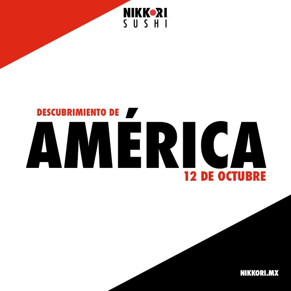 ¡Sushi a la vista!
¡Celebra el descubrimiento de Amércia en #Nikkori! #jappyday