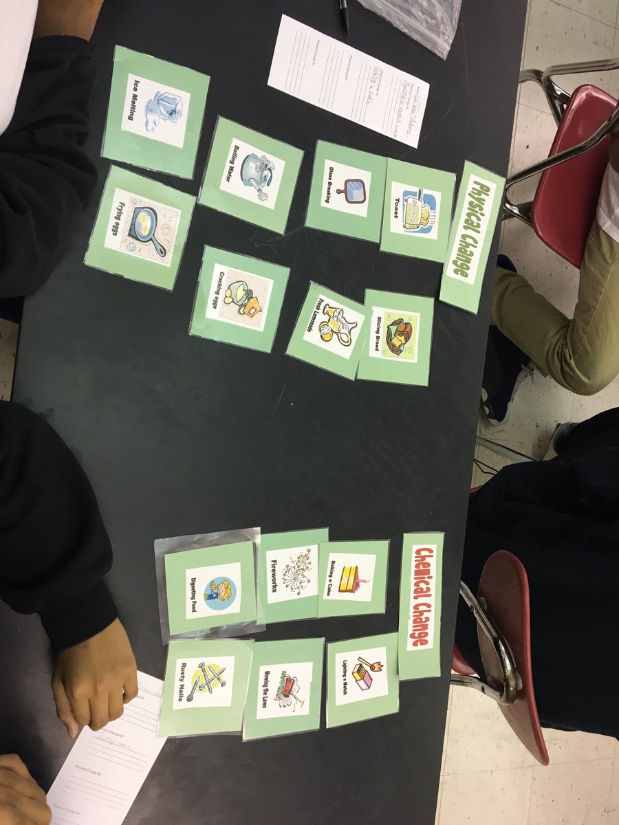 MrDscience's tweet image. #Scaffolding #chemical vs #physical change in @MrDevantez class @WileyMS @WSFCS_Science #HappyScienceCoach