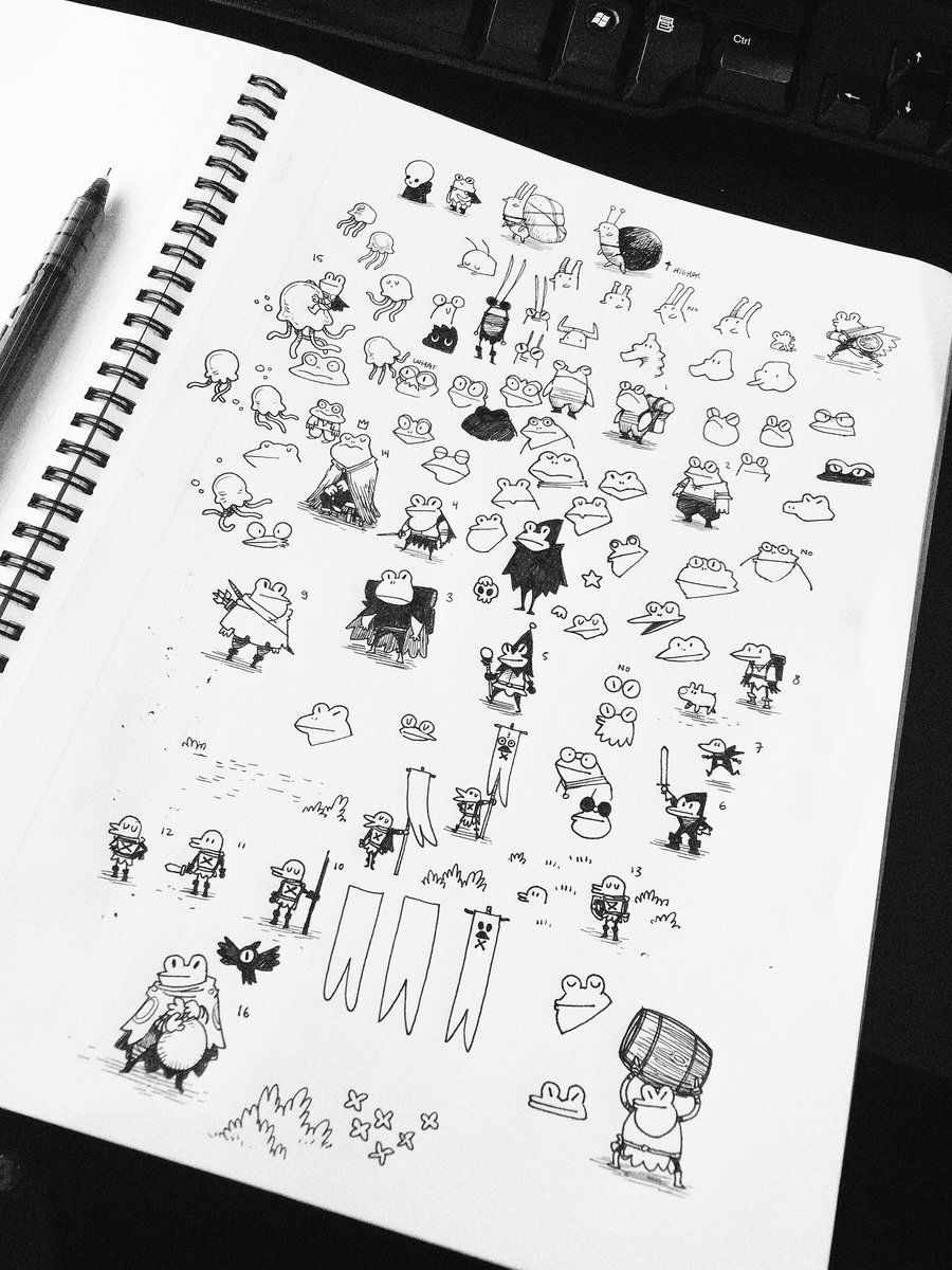 dom2d's tweet photo. A whole page of frogs https://t.co/JQXD8Cnrke