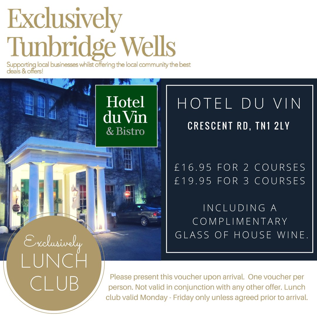 Get over hump day with an Exclusively #TunbridgeWells lunch club treat at @HdV_Tunbridge ow.ly/eJK4305690S