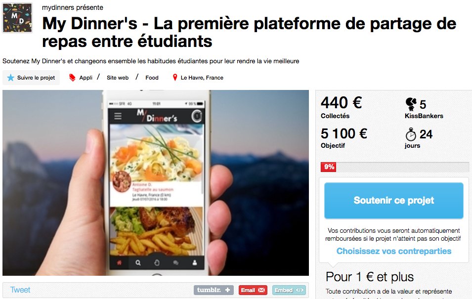 LudoSLN's tweet photo. .@MyDinner_s a besoin d'aide et lance sa campagne de crowdfunding ➡️ https://t.co/kVZPTx0M6Z | Soutenez cette équipe de passionnée ! https://t.co/EslgjKftVW