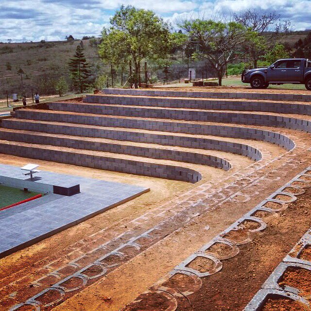 TerraforceZA's tweet photo. School seating with Terraforce blocks, Swaziland #seating #retainingwalls 
#earthretaining #interlockingblocks https://t.co/xoFM7rD3MV https://t.co/j5eiqu2RGh