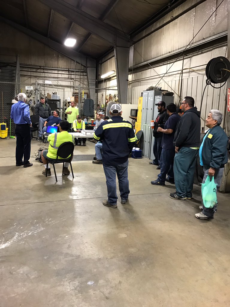 DisposAllWaste's tweet photo. Safety, our priority--early morning safety review--keeping our drivers and you safe on the road! #trucksafety #mothertrucker #disposall https://t.co/y9P9kaFHFz