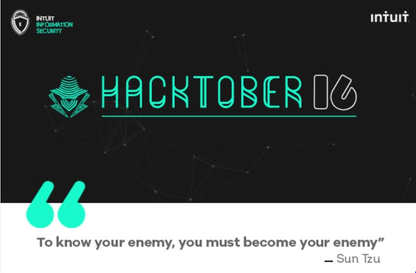 HackerAbhiVerma's tweet photo. @IntuitIN The countdown begins for #Hacktober16
See you all tomorrow @ 9:30AM 13th Oct'16.
#CyberSecurityAwarenessMonth #IntuitLife #IIS https://t.co/FST25KWkge