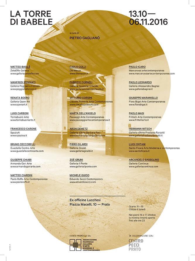 Stasera ore 18 c/o Ex Lucchesi a #Prato "Torre di Babele" <a href="/CentroPecci/">Centro Pecci</a> #grandopening