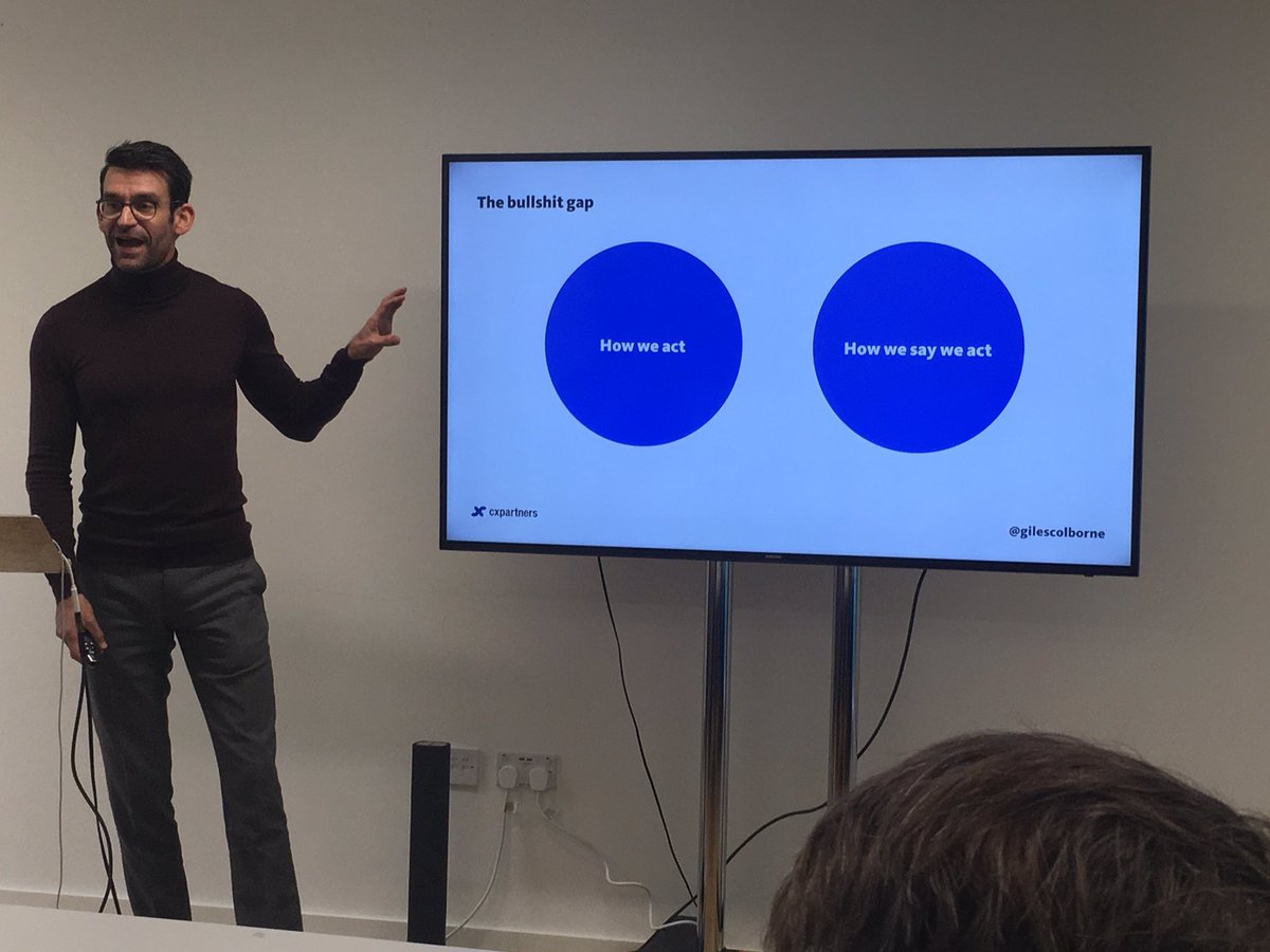muirwd's tweet photo. Close the "bullshit gap": learning about designing culture change in finance from @gilescolborne at #mexdesign16 https://t.co/IBq0hzZrB8
