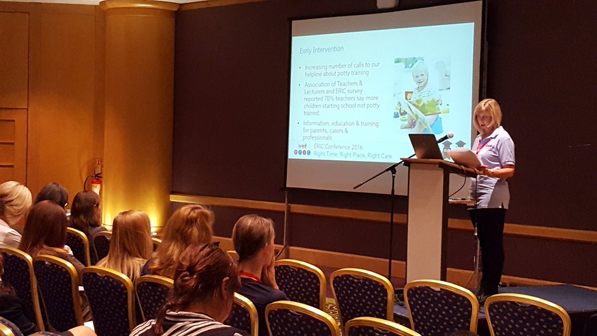ERIC_UK's tweet photo. Our CEO @JulietteR9k talking about importance of #earlyintervention &amp; parents empowerment to tackle #continence difficulties. #ERICConf16 https://t.co/qzs70R5dUp
