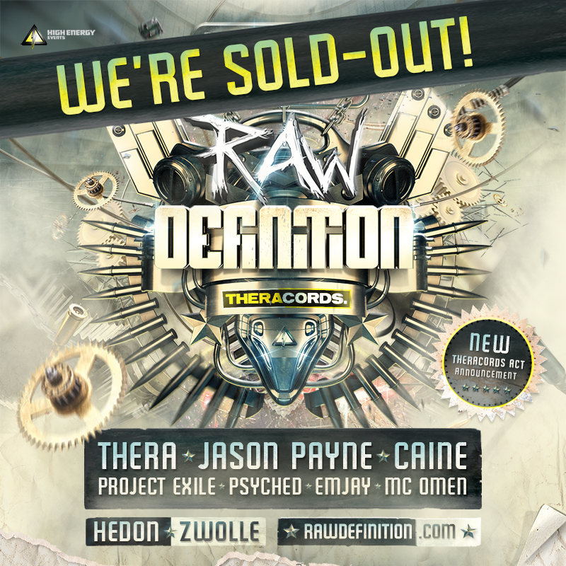 RAWdefinition = UITVERKOCHT! We gaan er a.s. zaterdag een onvergetelijke avond van maken! <a href="/Theracords/">Theracords</a> <a href="/Hedon/">Hedon</a> #rawhardstyle #highenergyevents