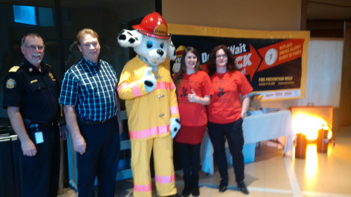 pothiehj's tweet photo. Sparky, Office of Fire Marshal,McCor Management promoting "check the date, before it's to late" this am nsfiresafety https://t.co/lWxQmzUw3h