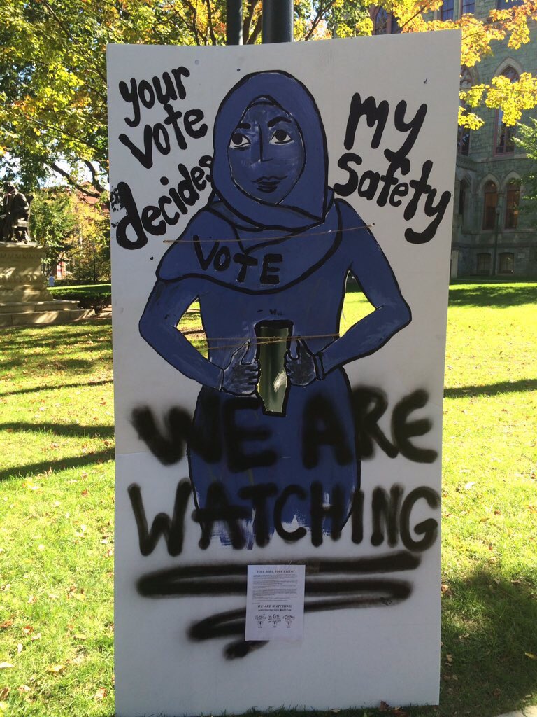 This is the power of free expression. Well done to the 'We are watching' group at @Penn #MyBodyMyBallot #GrabHimByTheBallot #ImWithHer