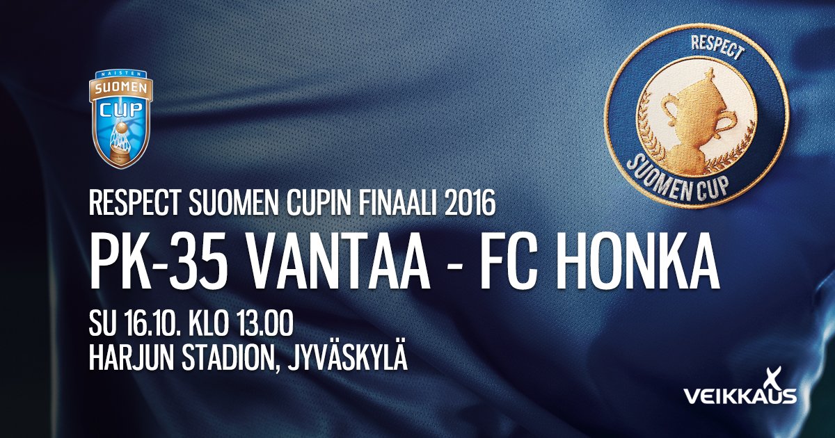 SuomenCup's tweet photo. Naisten Respect Suomen Cup huipentuu sunnuntaina! Finaalissa kohtaavat @PK35Vantaa ja @FCHonkaNaiset >> https://t.co/C41i0D2zlZ #SuomenCup https://t.co/j8H5N764mB