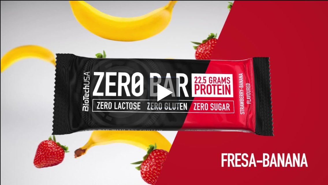 fgnutricion's tweet photo. Barrita de proteínas Zero bar, de @biotechusa . Nuevo sabor fresa-banana 🍓🍌 https://t.co/CC5Kc3Qoa8