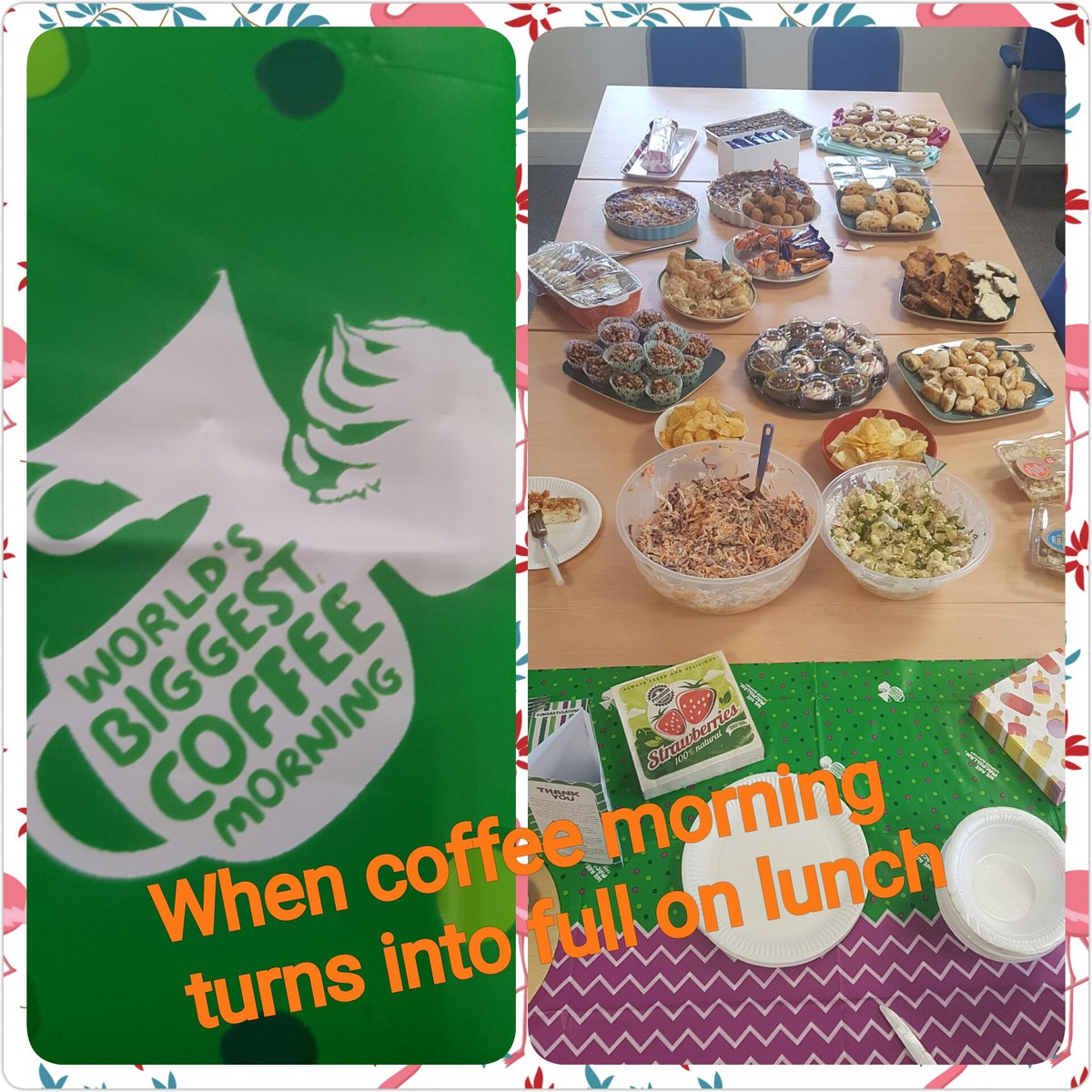 laurapell56's tweet photo. When the works #MacmillanCoffeeMorning turns into a full on buffet lunch #foodies https://t.co/200gpw2Z12