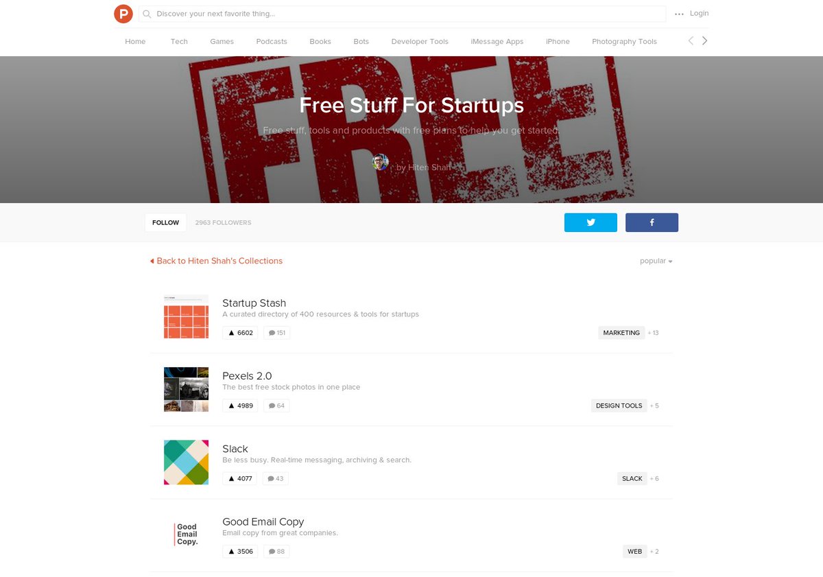 Meta Search (@metasearch) on Twitter photo Free Stuff For Startups : Free stuff, tools and products with free plans to help you get started ๐ฐ by <a href="/hnshah/">Hiten Shah</a> buff.ly/2dqBW4Y Free Stuff For Startups : Free stuff, tools and products with free plans to help you get started ๐ฐ by <a href="/hnshah/">Hiten Shah</a> buff.ly/2dqBW4Y