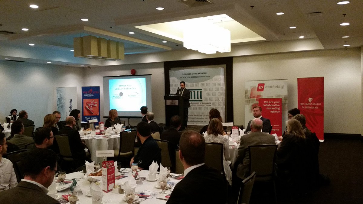 mbchambersofcom's tweet photo. @mbchambersofcom Chair @KyleRomaniuk gets 2nd #MBizBreakfast underway with @RRC President Paul Vogt. @6pmarketing @CndnFootwear https://t.co/tq8IWWO5Zj