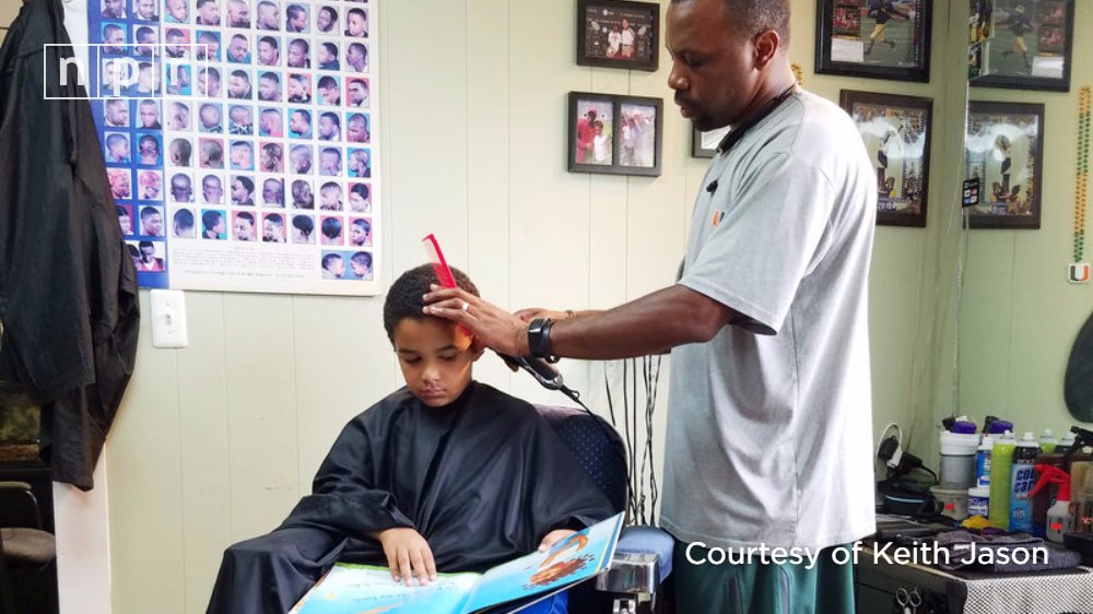 NPR's tweet photo. At Fuller Cut in Ypsilanti, Mich., kids get a $2 discount if they read a book aloud to the barber. @npr_ed
https://t.co/DgGN1g9sBi https://t.co/LW1EFPQ3nq