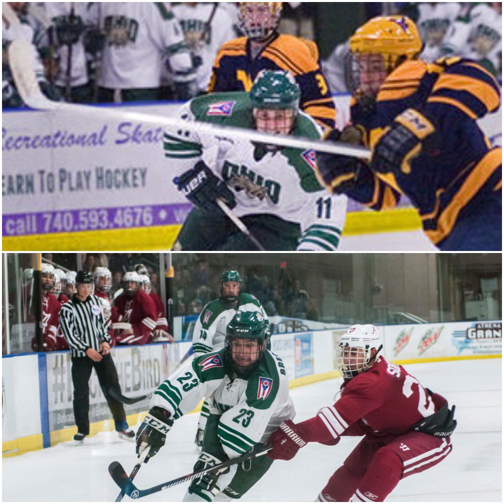 BobcatsHockey's tweet photo. Good luck to Michael Harris (Macon) and Diego Breckenridge (Huntsville) as they open up training camp today with their pro teams! @ohiou https://t.co/fkYXblVHvR